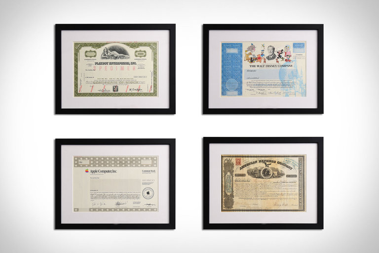 Vintage Framed Stock Certificates