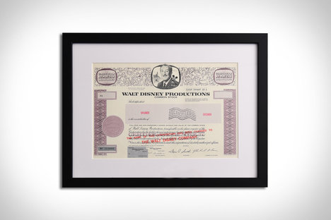 1980's Disney Framed Stock Certificate 1980's Disney Framed Stock Certificate