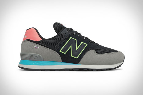 New Balance 574 Black & Pink Sneakers