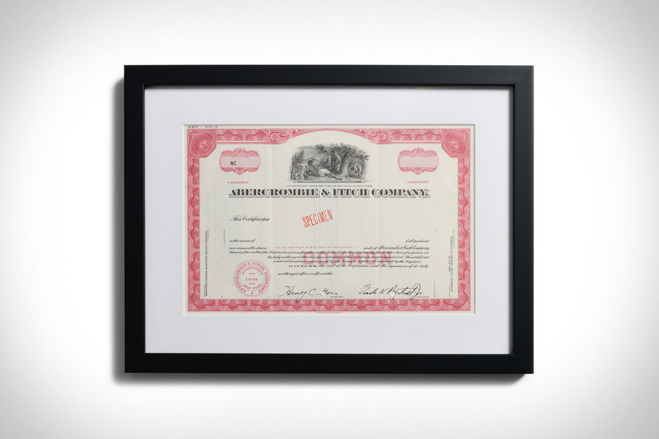Framed Stock Certificates Uncrate