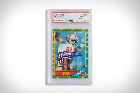 Tarjeta de novato autografiada de Topps Jerry Rice de 1986