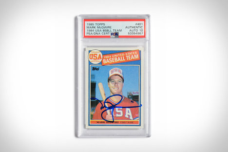 1985 Tarjeta de novato autografiada de Topps Mark McGwire