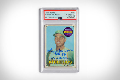 Tarjeta de novato autografiada por Topps Reggie Jackson de 1969
