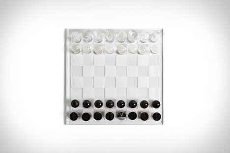 Whiskey Noir Lucite Chess & Checkers Whiskey Noir Lucite Chess & Checkers
