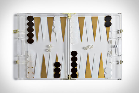Whiskey Noir Lucite Backgammon Set Whiskey Noir Lucite Backgammon Set