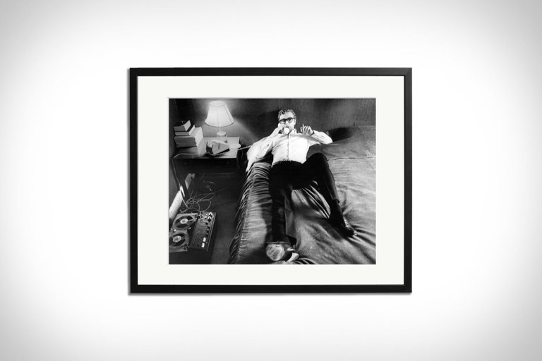 Michael Caine on the Phone Framed Print