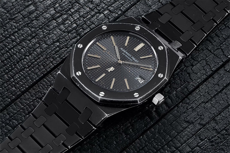 Karl Lagerfeld's Black Audemars Piguet Royal Oak Watch