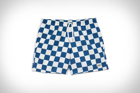 Bather Blue Checkerboard Swim Trunks Bather Blue Checkerboard Swim Trunks