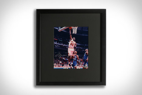 Michael Jordan #45 Dunk Autographed Framed Print Michael Jordan #45 Dunk Autographed Framed Print