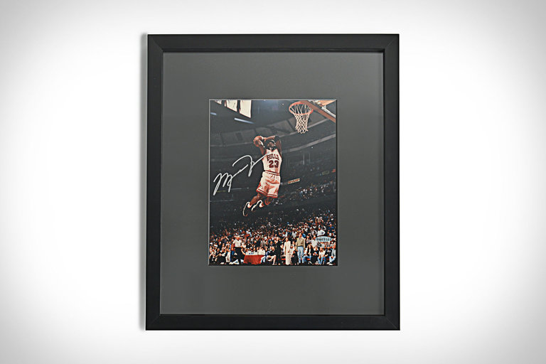 Michael Jordan Slam Dunk Autographed Framed Print