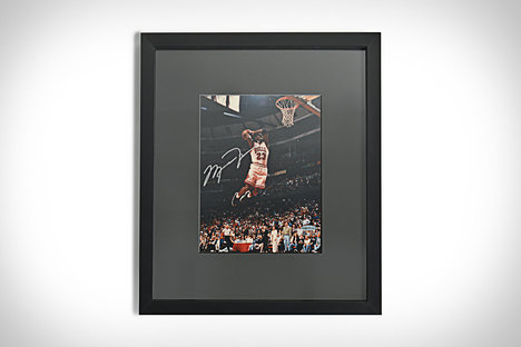 Michael Jordan Slam Dunk Autographed Framed Print Michael Jordan Slam Dunk Autographed Framed Print