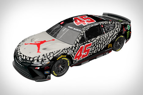 Kurt Busch's Black Cement Jordan 3 Race Car Kurt Busch's Black Cement Jordan 3 Race Car