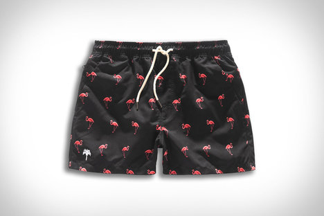 OAS Black Flamingo Swim Shorts OAS Black Flamingo Swim Shorts