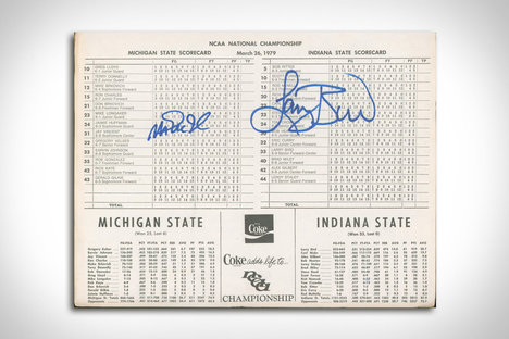1979 NCAA Finals Bird & Johnson Signed Scorecard