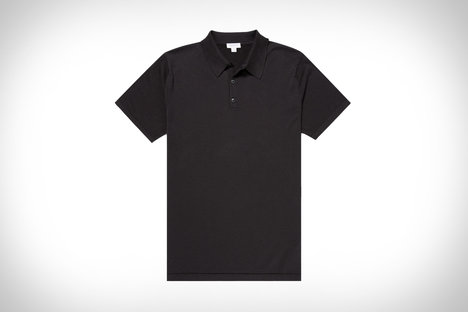 Sunspel Sea Island Cotton Knit Polo Shirt Sunspel Sea Island Cotton Knit Polo Shirt