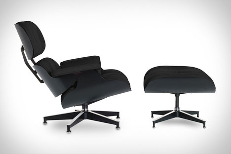 Sillón y otomano Eames All Black