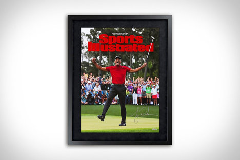 Lámina enmarcada Tiger Woods 2019 Masters Signed SI Cover