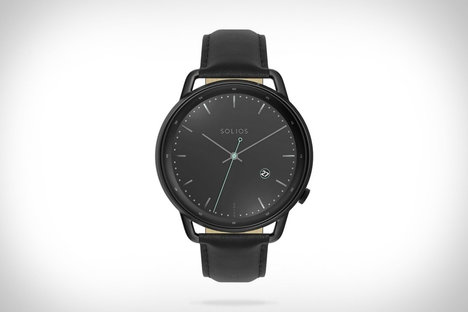 Solios Black Curve Solar Watch