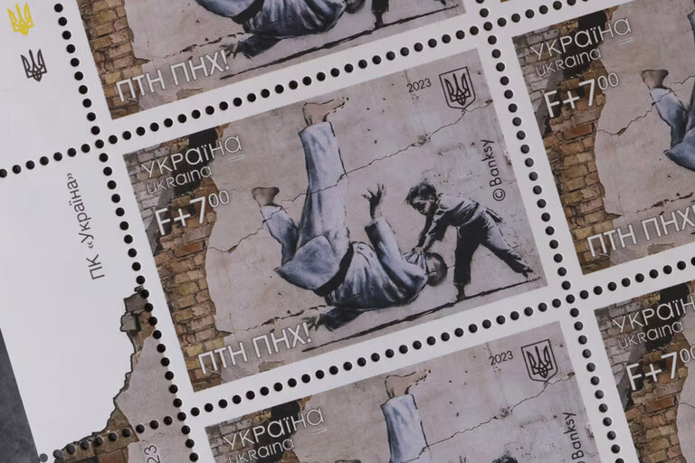 Ukraine Banksy Postage Stamp