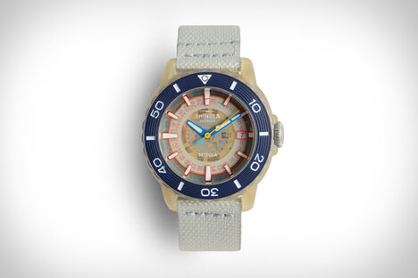 Shinola Sea Creatures Skeleton Dial Watch