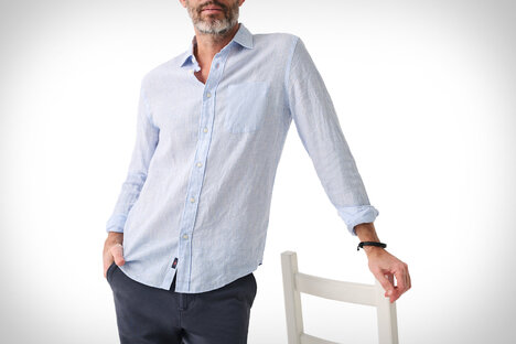Faherty Linen Laguna Classic Stripe Shirt Faherty Linen Laguna Classic Stripe Shirt