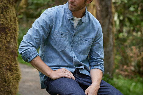Outerknown Chambray Utility Shirt Outerknown Chambray Utility Shirt