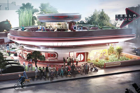 Tesla Hollywood Drive-In Diner Tesla Hollywood Drive-In Diner