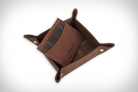 Barbour Leather Valet Tray & Card Holder  Barbour Leather Valet Tray & Card Holder