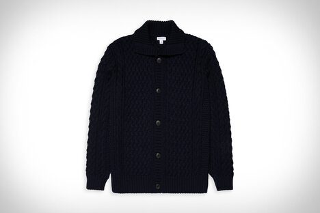 Sunspel Cable Knit Cardigan Jacket Sunspel Cable Knit Cardigan Jacket