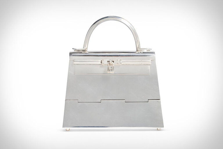 Hermes Sterling Silver Mini Kelly Handbag