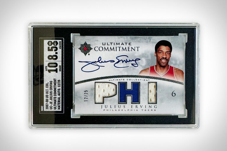 Ultimate Collection Julius Erving Game Used Patch Auto Card