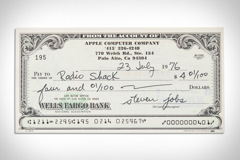 Steve Jobs Signed Apple Computer Check Steve Jobs Signed Apple Computer Check