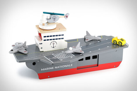 Vilac Toy Aircraft Carrier Playset Vilac Toy Aircraft Carrier Playset