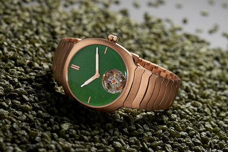 H. Moser & Cie Streamliner Tourbillon Wyoming Jade Watch