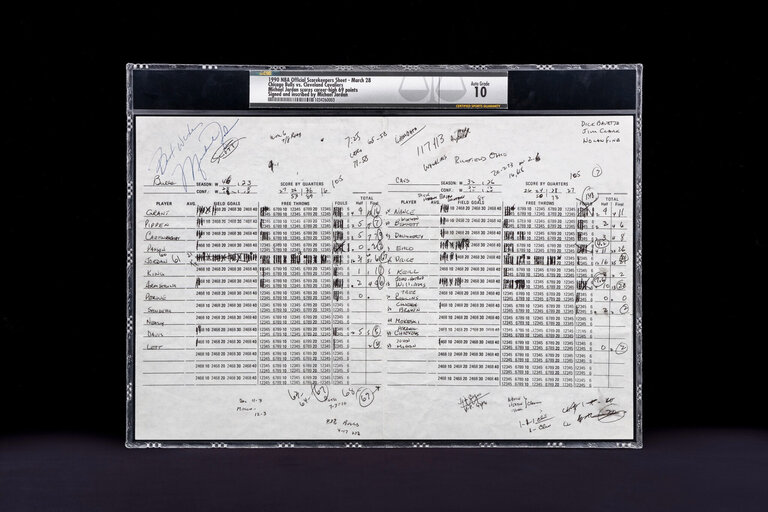 Michael Jordan Signed 69-Point Official Scorekeepers Sheet