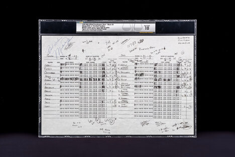 Michael Jordan Signed 69-Point Official Scorekeepers Sheet Michael Jordan Signed 69-Point Official Scorekeepers Sheet
