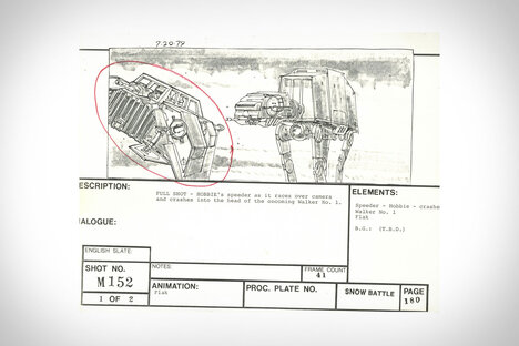 The Empire Strikes Back VFX Story Board Shot M152 The Empire Strikes Back VFX Story Board Shot M152