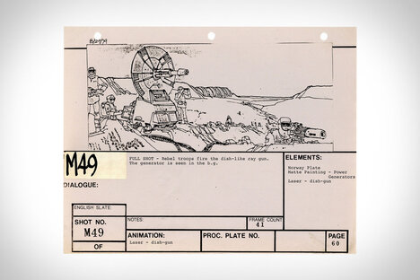 The Empire Strikes Back VFX Story Board Shot M49 The Empire Strikes Back VFX Story Board Shot M49