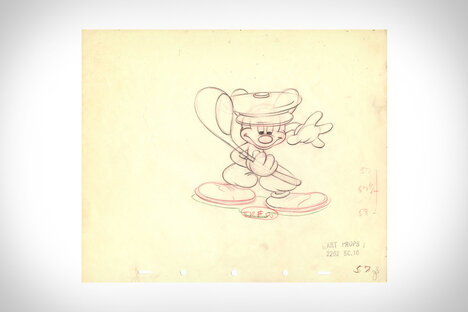 Mickey Mouse Canine Caddy Dibujo de producción original No. 57