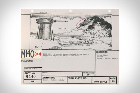 The Empire Strikes Back: VFX Storyboard Shot M140 The Empire Strikes Back: VFX Storyboard Shot M140