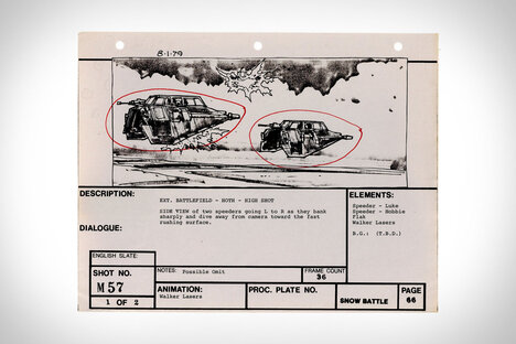 The Empire Strikes Back: VFX Storyboard Shot M57 The Empire Strikes Back: VFX Storyboard Shot M57