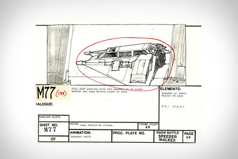 The Empire Strikes Back: VFX Storyboard Shot M77 The Empire Strikes Back: VFX Storyboard Shot M77