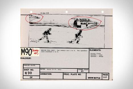 The Empire Strikes Back: VFX Storyboard Shot M90 The Empire Strikes Back: VFX Storyboard Shot M90