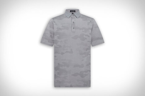 Asher Golf – Jacquard-Poloshirt mit Camouflage-Muster