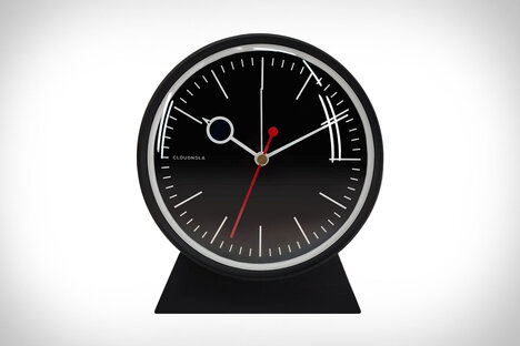 Reloj despertador negro de madera Cloudnola