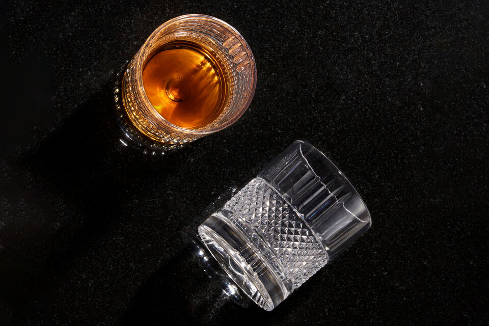 Revolve Crystal Spinning Whiskey Glass