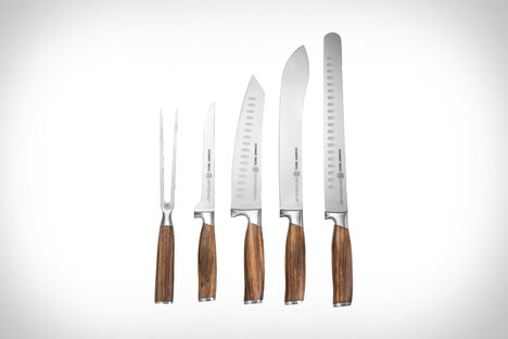 Schmidt Bros. Zebra Wood BBQ 6-Piece Knife Set Schmidt Bros. Zebra Wood BBQ 6-Piece Knife Set