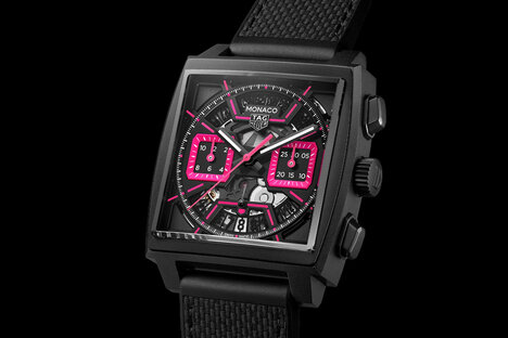 TAG Heuer Monaco Chronograph Skeleton Pink Watch TAG Heuer Monaco Chronograph Skeleton Pink Watch