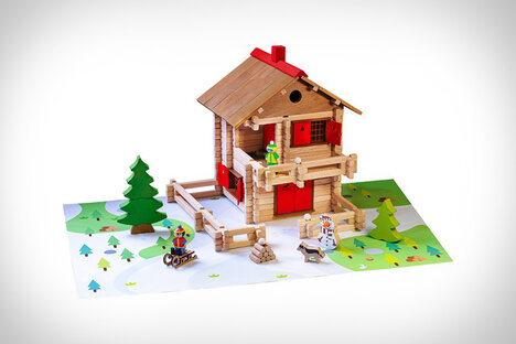 JeuJura Alpine Chalet Toy Building Set