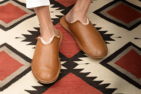 脾气暴躁先生羊皮拖鞋